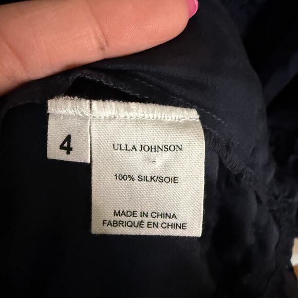 Ulla Johnson Althea Dress Midi Ruffle Long Sleeve Midnight Blue Size 4 - Picture 8 of 9